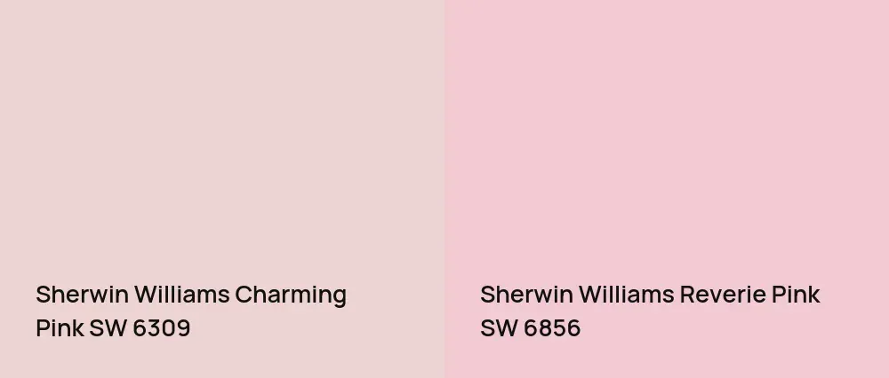 Sherwin Williams Charming Pink SW 6309 vs Sherwin Williams Reverie Pink SW 6856