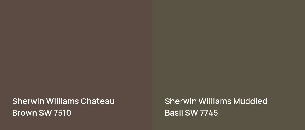 Sherwin Williams Chateau Brown SW 7510 vs Sherwin Williams Muddled Basil SW 7745