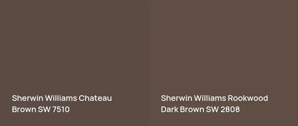 Sherwin Williams Chateau Brown SW 7510 vs Sherwin Williams Rookwood Dark Brown SW 2808