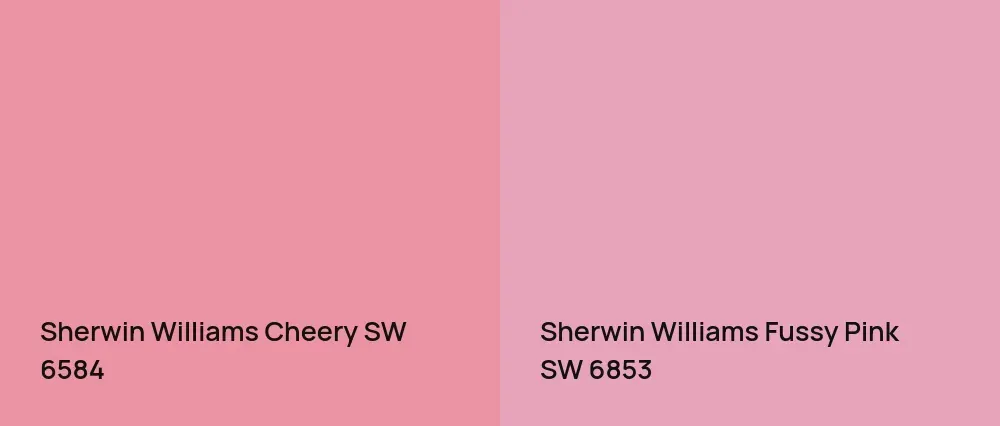 Sherwin Williams Cheery SW 6584 vs Sherwin Williams Fussy Pink SW 6853