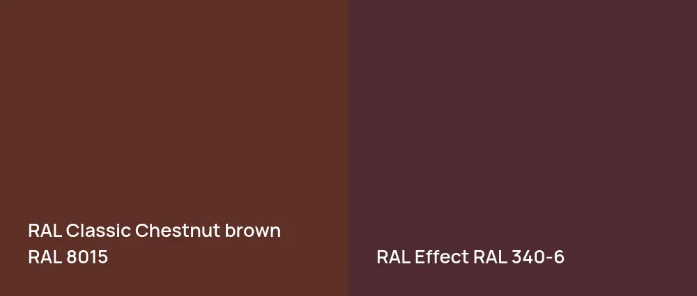 RAL Classic  Chestnut brown RAL 8015 vs RAL Effect  RAL 340-6