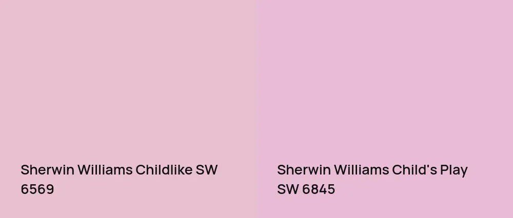 Sherwin Williams Childlike SW 6569 vs Sherwin Williams Child's Play SW 6845
