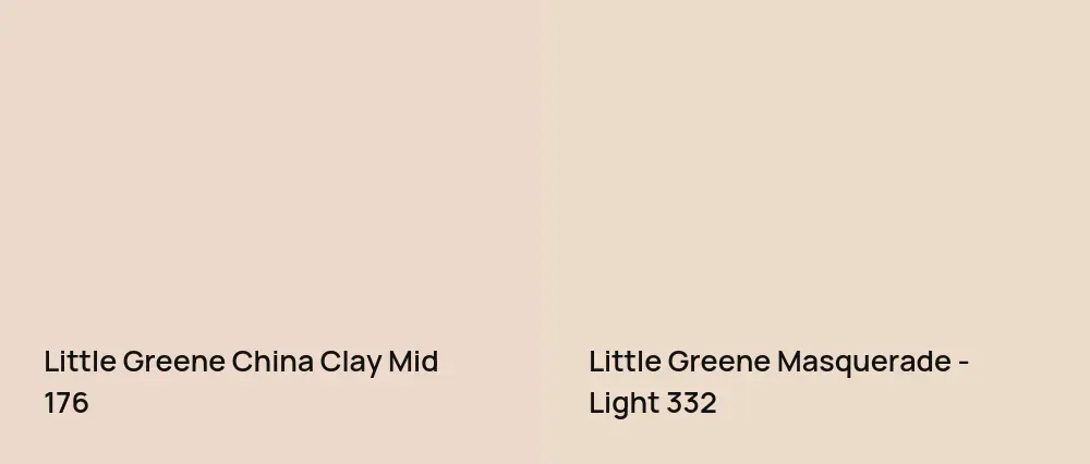 Little Greene China Clay Mid 176 vs Little Greene Masquerade - Light 332