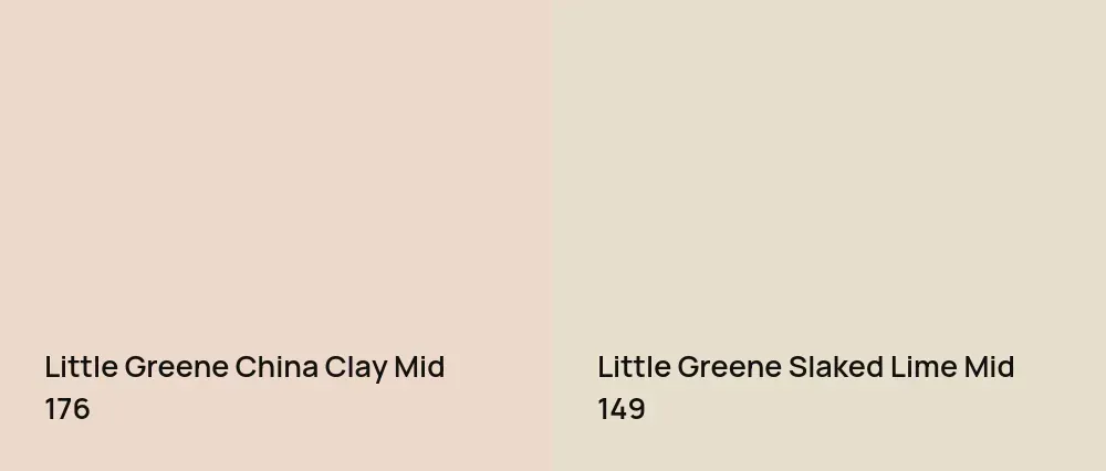 Little Greene China Clay Mid 176 vs Little Greene Slaked Lime Mid 149