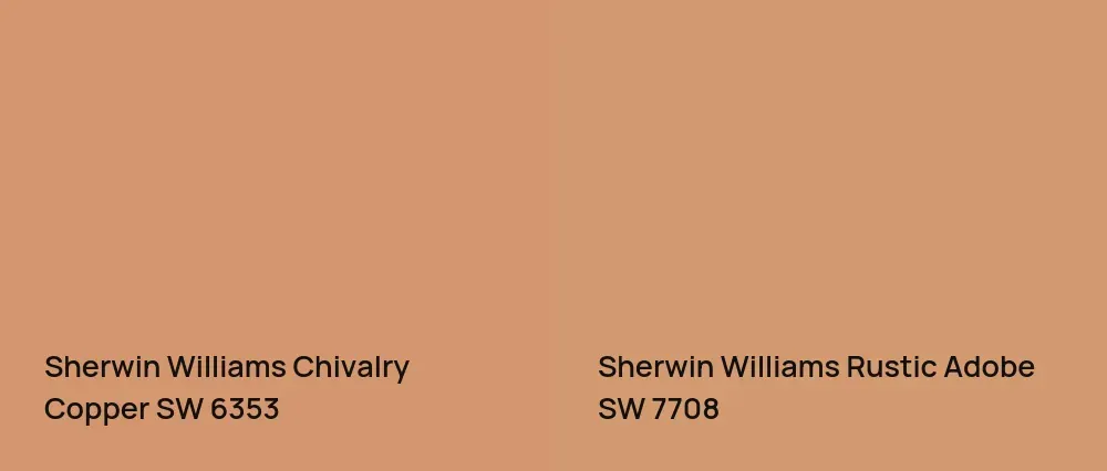 Sherwin Williams Chivalry Copper SW 6353 vs Sherwin Williams Rustic Adobe SW 7708