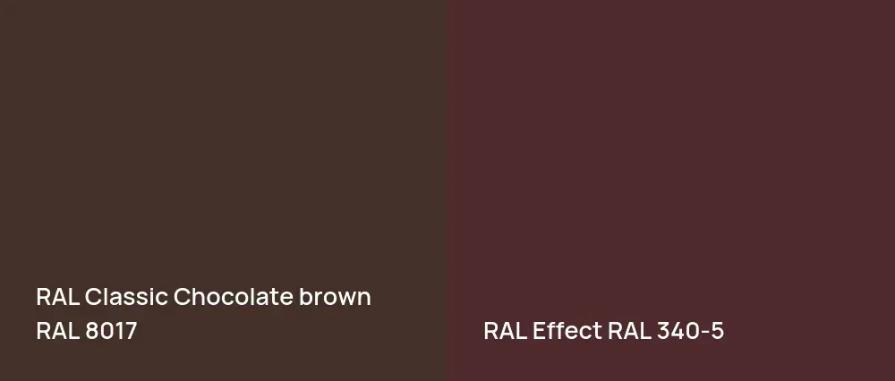 RAL Classic  Chocolate brown RAL 8017 vs RAL Effect  RAL 340-5