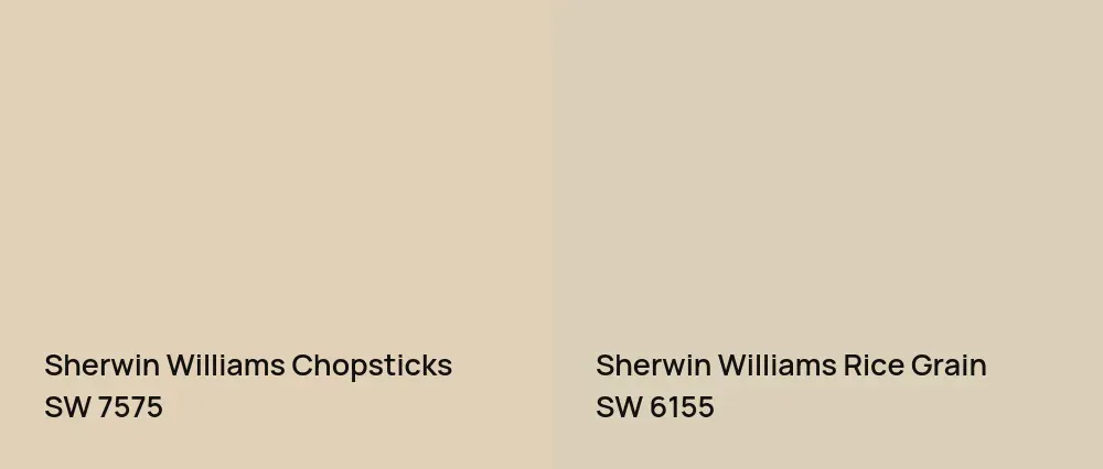 Sherwin Williams Chopsticks SW 7575 vs Sherwin Williams Rice Grain SW 6155