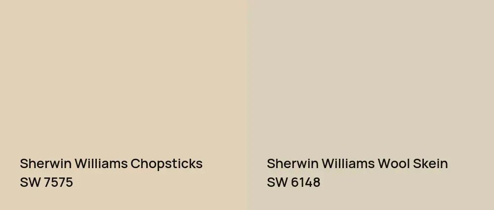 Sherwin Williams Chopsticks SW 7575 vs Sherwin Williams Wool Skein SW 6148