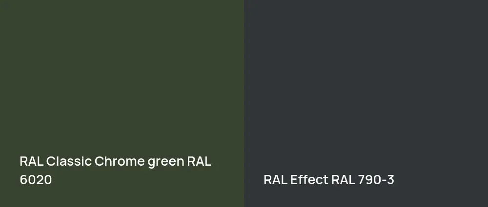 RAL Classic  Chrome green RAL 6020 vs RAL Effect  RAL 790-3