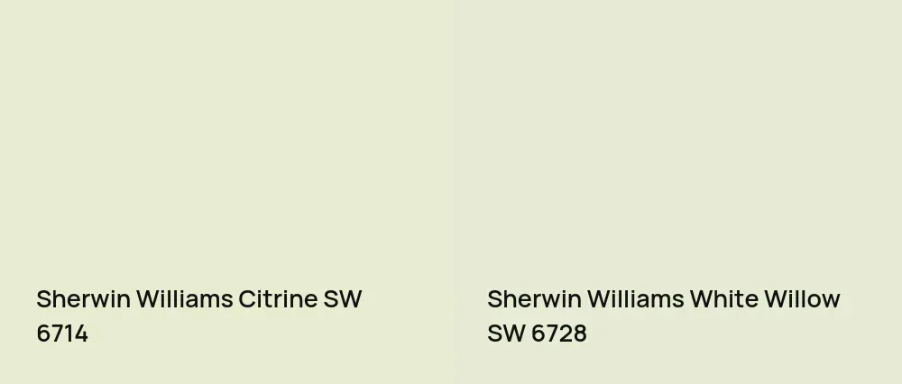 Sherwin Williams Citrine SW 6714 vs Sherwin Williams White Willow SW 6728