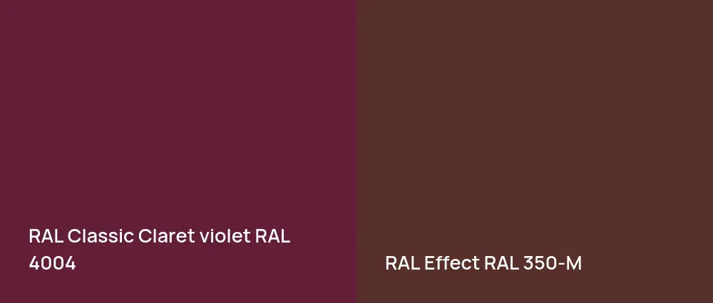 RAL Classic  Claret violet RAL 4004 vs RAL Effect  RAL 350-M