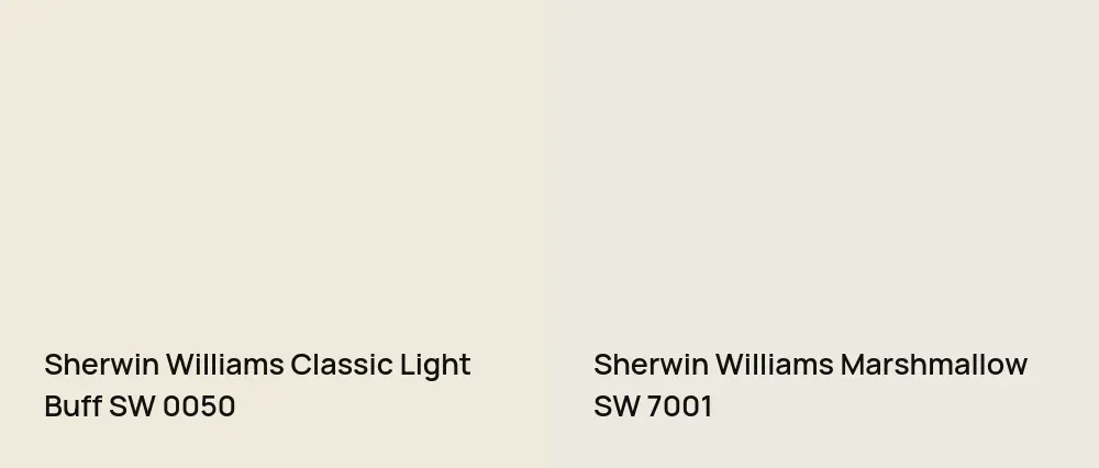 Sherwin Williams Classic Light Buff SW 0050 vs Sherwin Williams Marshmallow SW 7001