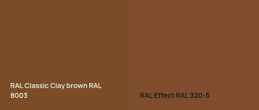 RAL Classic  Clay brown RAL 8003 vs RAL Effect  RAL 320-5