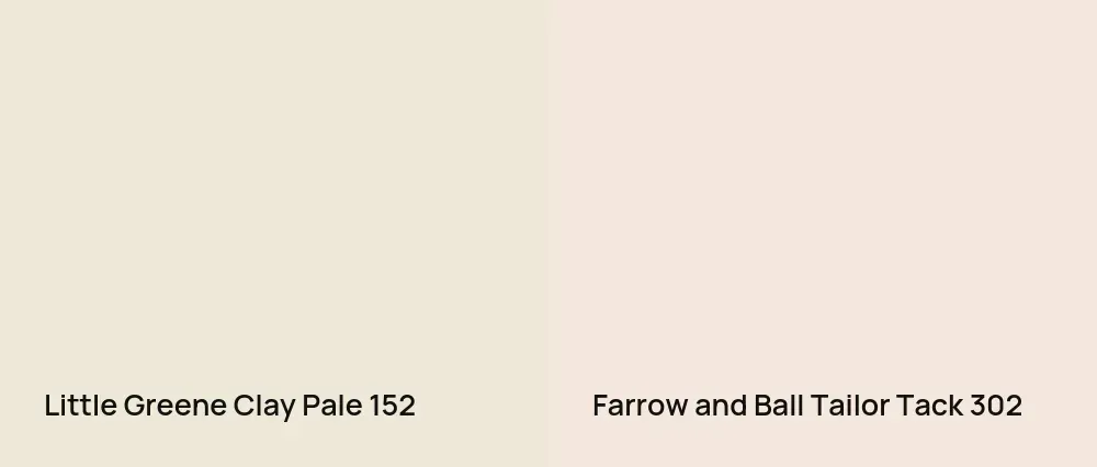 Little Greene Clay Pale 152 vs Farrow and Ball Tailor Tack 302