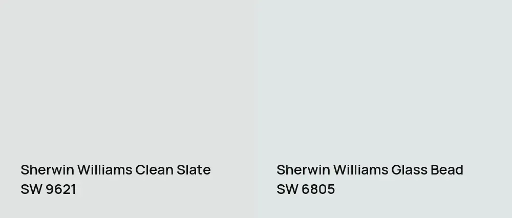 Sherwin Williams Clean Slate SW 9621 vs Sherwin Williams Glass Bead SW 6805