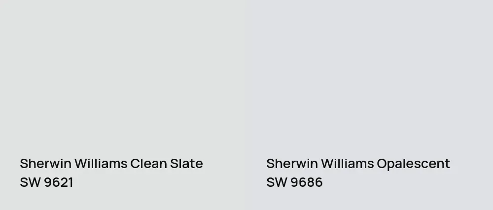 Sherwin Williams Clean Slate SW 9621 vs Sherwin Williams Opalescent SW 9686