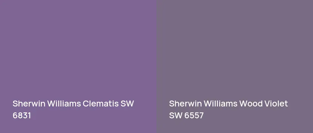 Sherwin Williams Clematis SW 6831 vs Sherwin Williams Wood Violet SW 6557