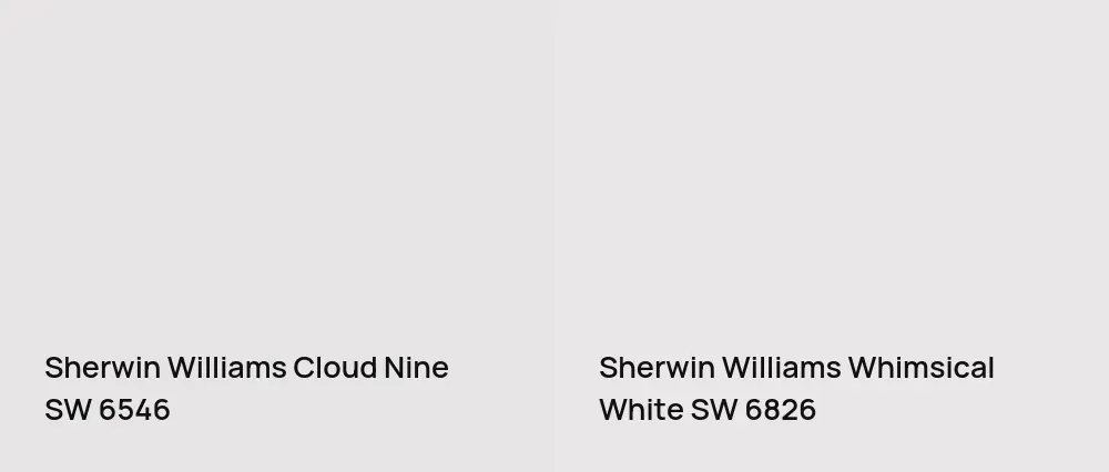 Sherwin Williams Cloud Nine SW 6546 vs Sherwin Williams Whimsical White SW 6826