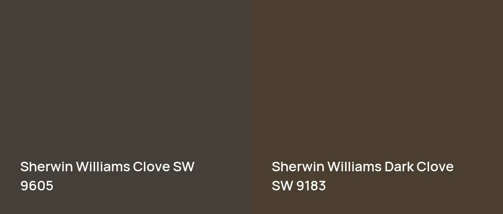 Sherwin Williams Clove SW 9605 vs Sherwin Williams Dark Clove SW 9183