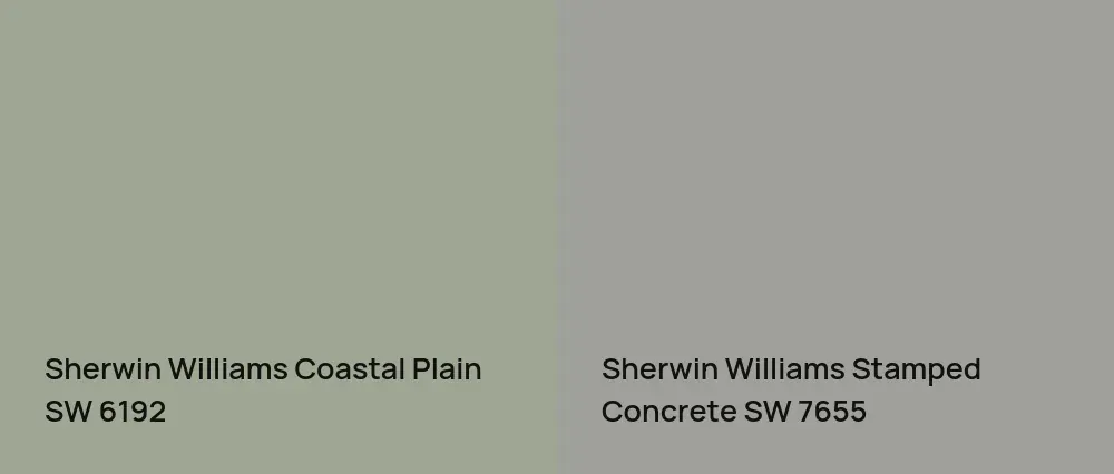 Sherwin Williams Coastal Plain SW 6192 vs Sherwin Williams Stamped Concrete SW 7655