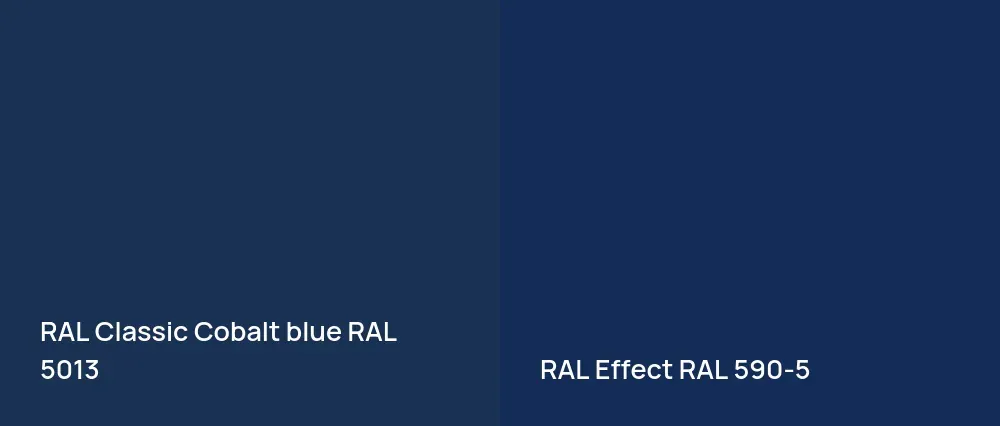 RAL Classic  Cobalt blue RAL 5013 vs RAL Effect  RAL 590-5