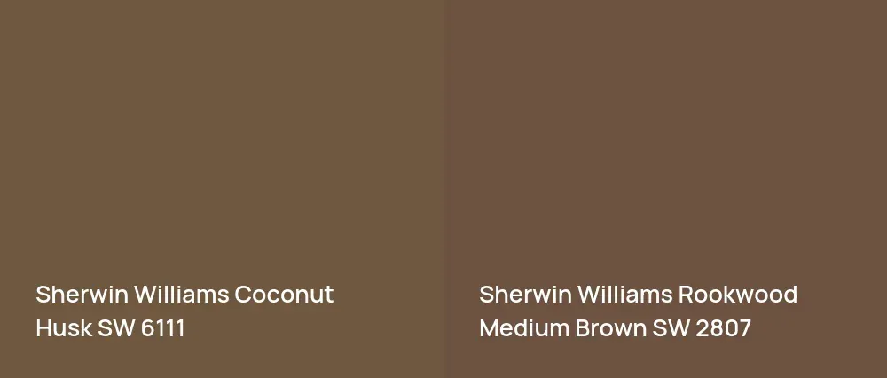 Sherwin Williams Coconut Husk SW 6111 vs Sherwin Williams Rookwood Medium Brown SW 2807