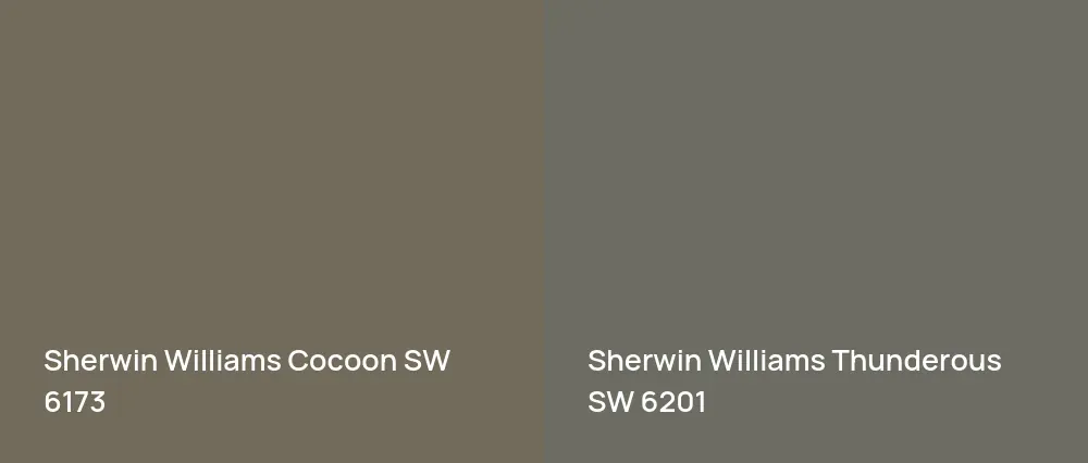 Sherwin Williams Cocoon SW 6173 vs Sherwin Williams Thunderous SW 6201