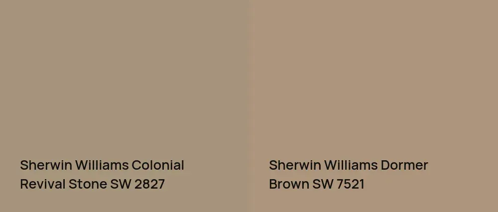 Sherwin Williams Colonial Revival Stone SW 2827 vs Sherwin Williams Dormer Brown SW 7521