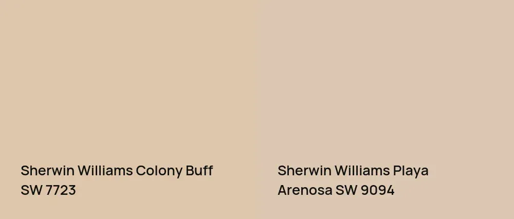 Sherwin Williams Colony Buff SW 7723 vs Sherwin Williams Playa Arenosa SW 9094