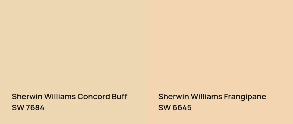 Sherwin Williams Concord Buff SW 7684 vs Sherwin Williams Frangipane SW 6645