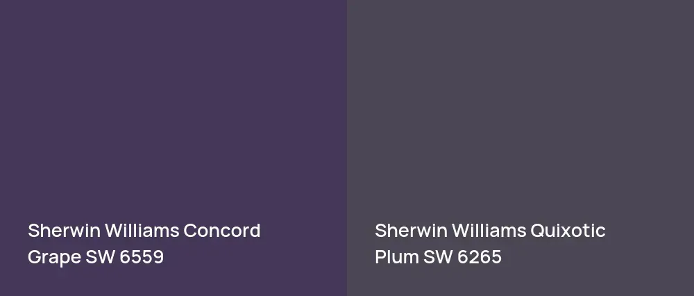 Sherwin Williams Concord Grape SW 6559 vs Sherwin Williams Quixotic Plum SW 6265