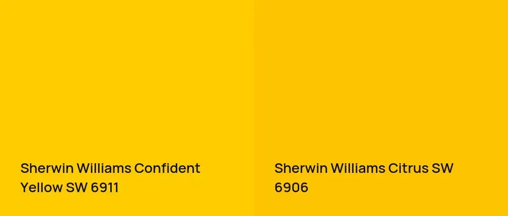Sherwin Williams Confident Yellow SW 6911 vs Sherwin Williams Citrus SW 6906