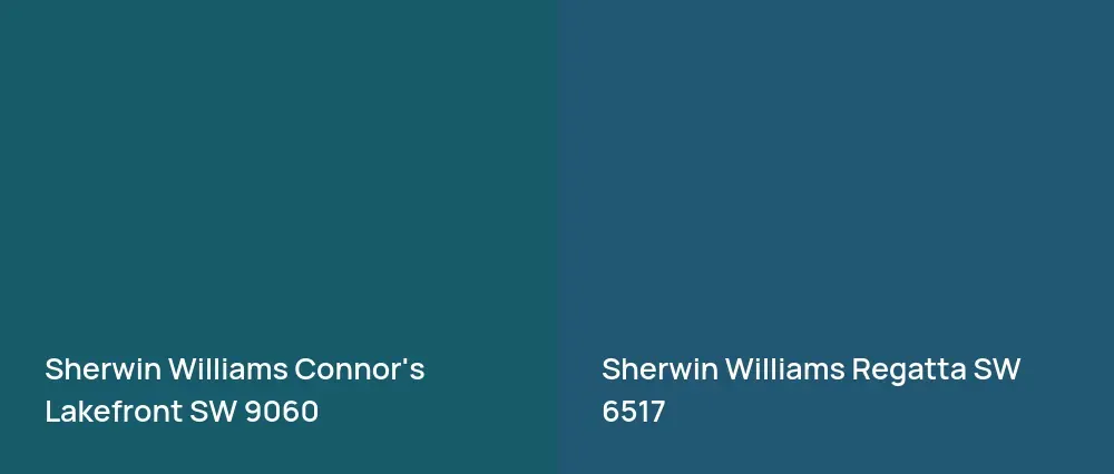 Sherwin Williams Connor's Lakefront SW 9060 vs Sherwin Williams Regatta SW 6517