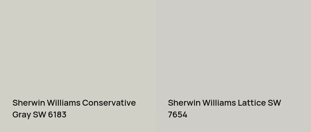 Sherwin Williams Conservative Gray SW 6183 vs Sherwin Williams Lattice SW 7654