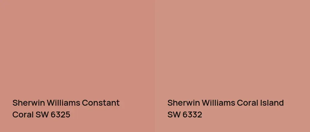 Sherwin Williams Constant Coral SW 6325 vs Sherwin Williams Coral Island SW 6332