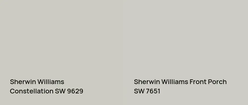 Sherwin Williams Constellation SW 9629 vs Sherwin Williams Front Porch SW 7651