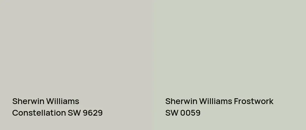 Sherwin Williams Constellation SW 9629 vs Sherwin Williams Frostwork SW 0059