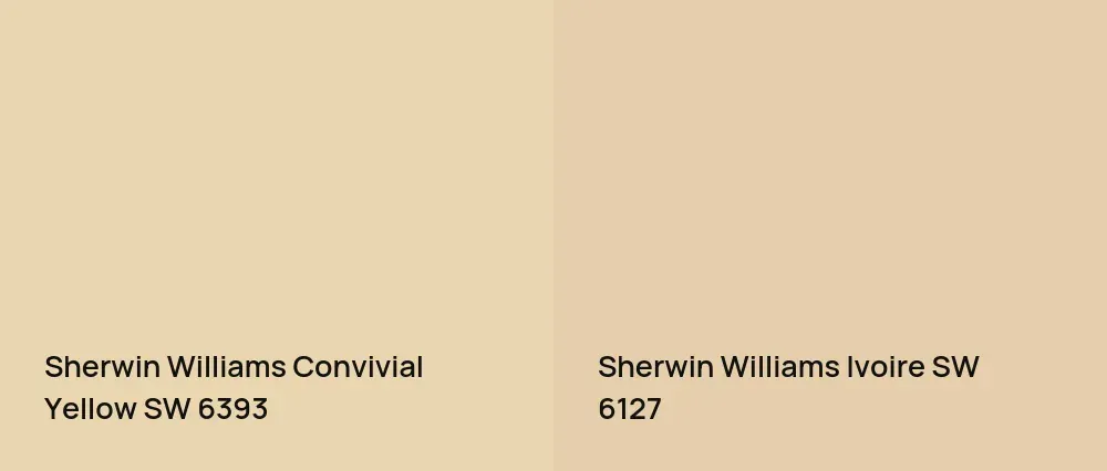 Sherwin Williams Convivial Yellow SW 6393 vs Sherwin Williams Ivoire SW 6127