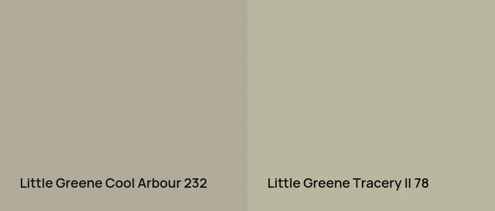 Little Greene Cool Arbour 232 vs Little Greene Tracery II 78