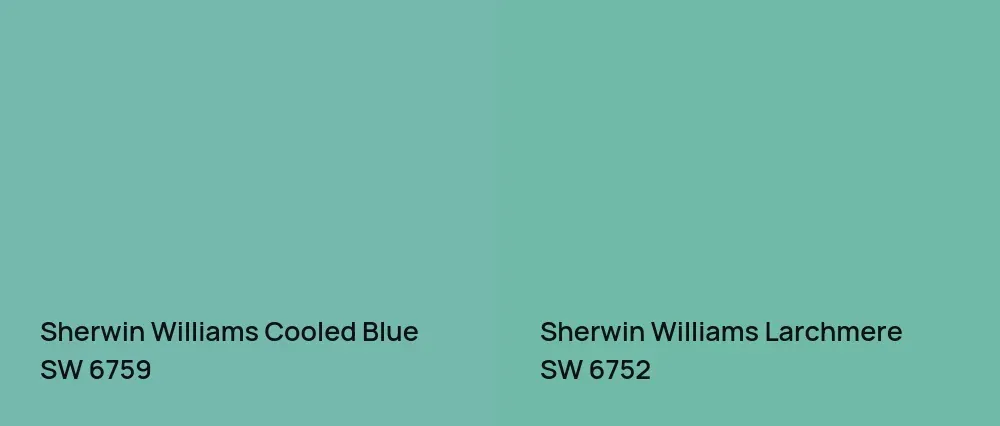 Sherwin Williams Cooled Blue SW 6759 vs Sherwin Williams Larchmere SW 6752