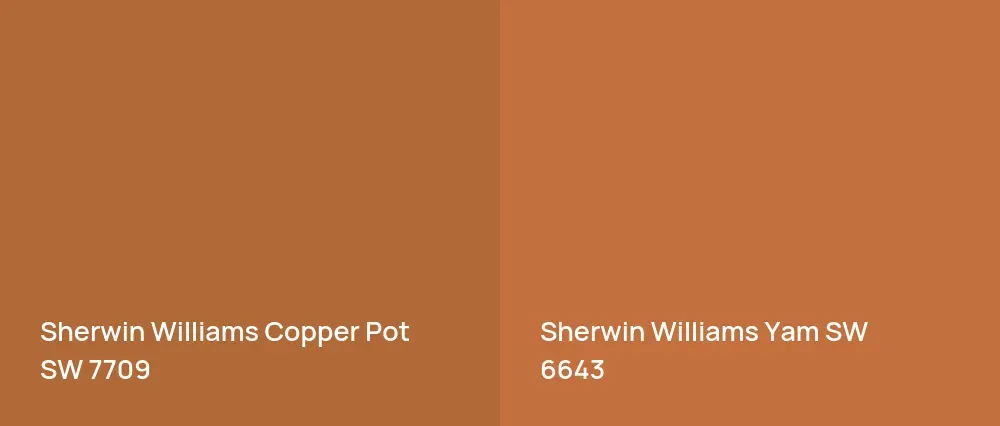 Sherwin Williams Copper Pot SW 7709 vs Sherwin Williams Yam SW 6643