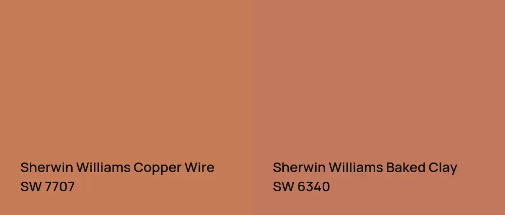 Sherwin Williams Copper Wire SW 7707 vs Sherwin Williams Baked Clay SW 6340