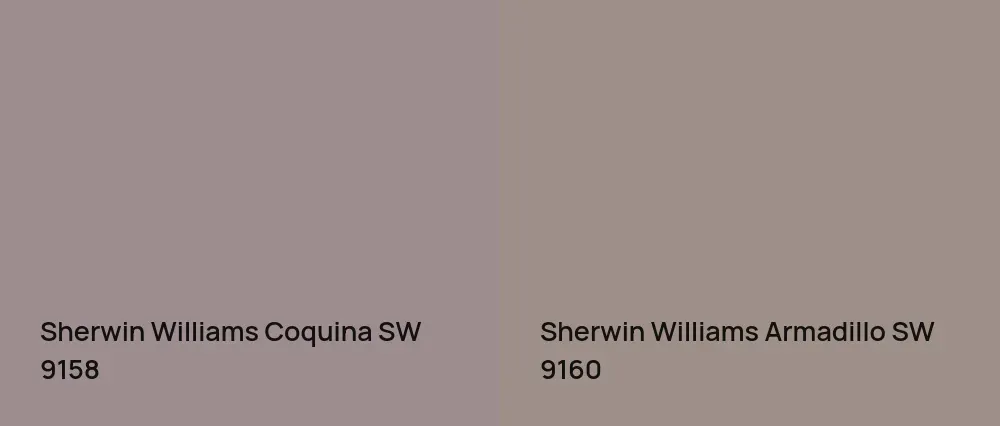Sherwin Williams Coquina SW 9158 vs Sherwin Williams Armadillo SW 9160