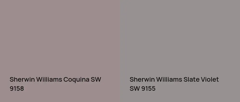 Sherwin Williams Coquina SW 9158 vs Sherwin Williams Slate Violet SW 9155