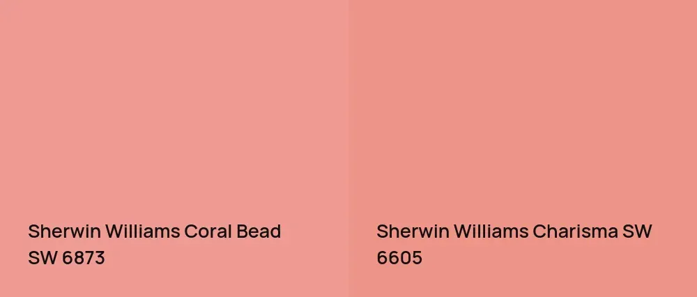 Sherwin Williams Coral Bead SW 6873 vs Sherwin Williams Charisma SW 6605