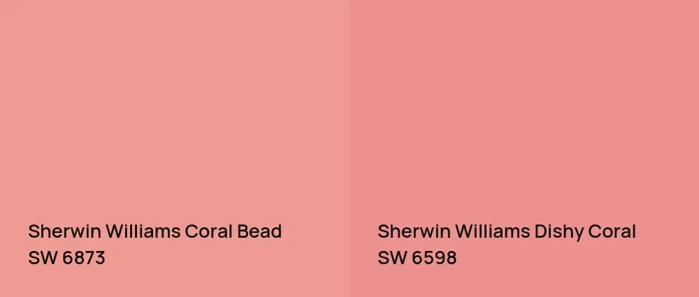 Sherwin Williams Coral Bead SW 6873 vs Sherwin Williams Dishy Coral SW 6598