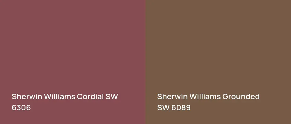 Sherwin Williams Cordial SW 6306 vs Sherwin Williams Grounded SW 6089