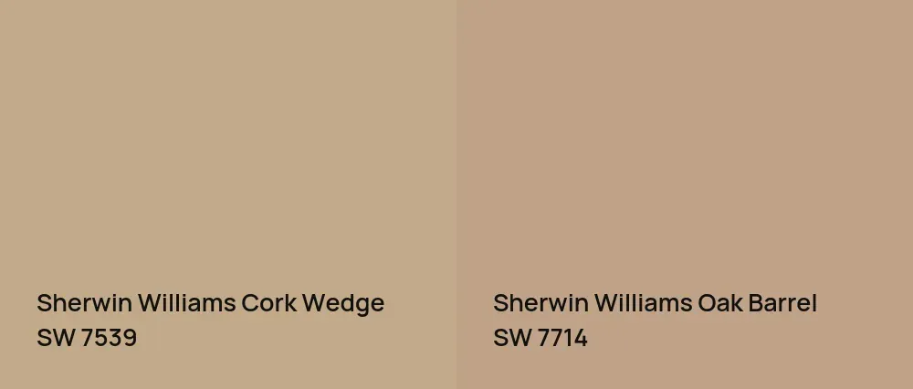 Sherwin Williams Cork Wedge SW 7539 vs Sherwin Williams Oak Barrel SW 7714