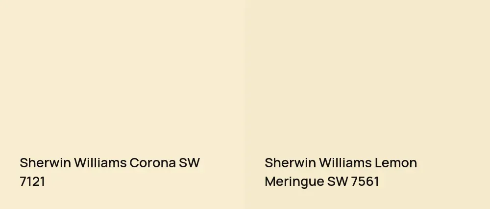 Sherwin Williams Corona SW 7121 vs Sherwin Williams Lemon Meringue SW 7561