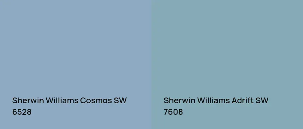 Sherwin Williams Cosmos SW 6528 vs Sherwin Williams Adrift SW 7608